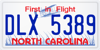 NC license plate DLX5389