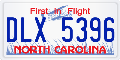 NC license plate DLX5396