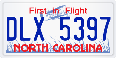 NC license plate DLX5397