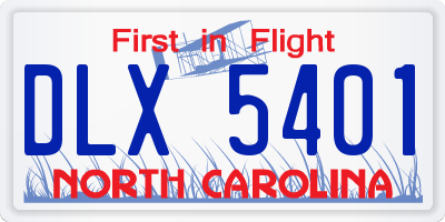 NC license plate DLX5401