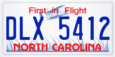 NC license plate DLX5412