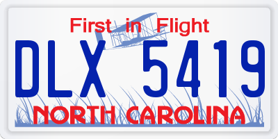 NC license plate DLX5419