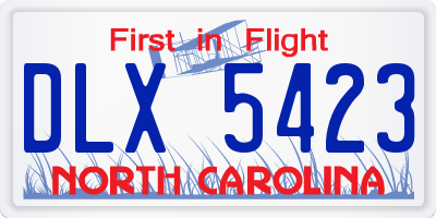 NC license plate DLX5423