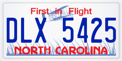 NC license plate DLX5425