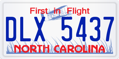 NC license plate DLX5437