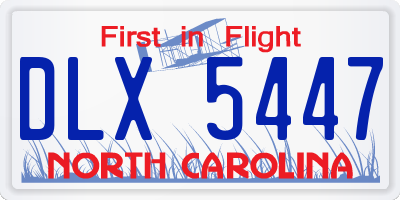 NC license plate DLX5447