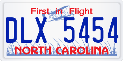 NC license plate DLX5454
