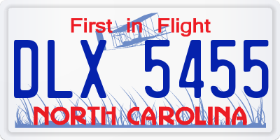 NC license plate DLX5455
