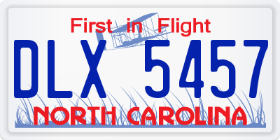 NC license plate DLX5457