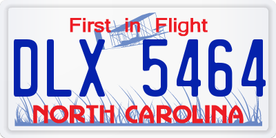 NC license plate DLX5464