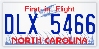 NC license plate DLX5466