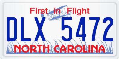 NC license plate DLX5472