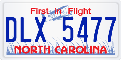 NC license plate DLX5477