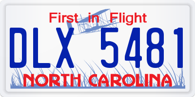 NC license plate DLX5481
