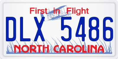 NC license plate DLX5486