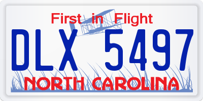 NC license plate DLX5497