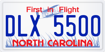 NC license plate DLX5500