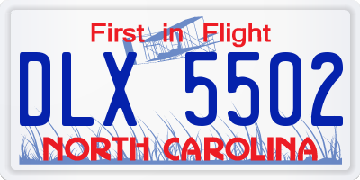NC license plate DLX5502