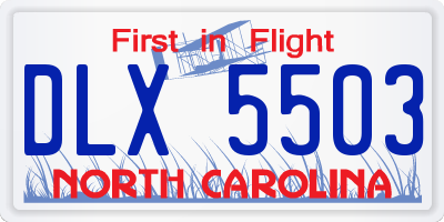 NC license plate DLX5503