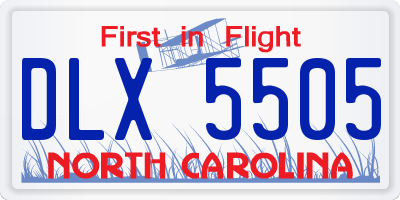 NC license plate DLX5505
