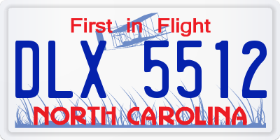 NC license plate DLX5512