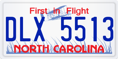NC license plate DLX5513
