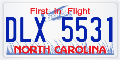 NC license plate DLX5531