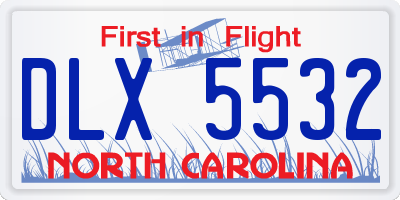 NC license plate DLX5532