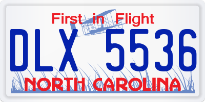 NC license plate DLX5536