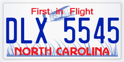 NC license plate DLX5545