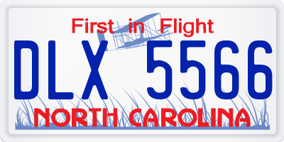 NC license plate DLX5566