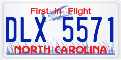 NC license plate DLX5571
