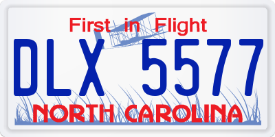 NC license plate DLX5577