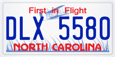 NC license plate DLX5580