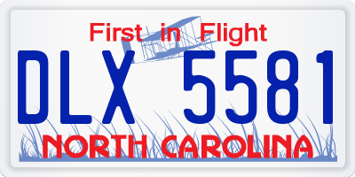NC license plate DLX5581