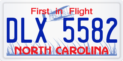NC license plate DLX5582