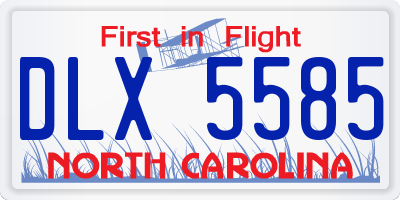 NC license plate DLX5585