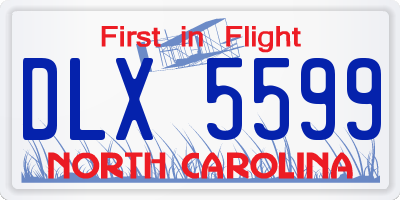 NC license plate DLX5599