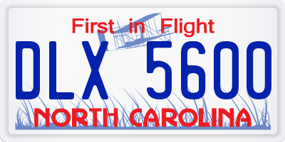 NC license plate DLX5600