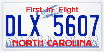 NC license plate DLX5607