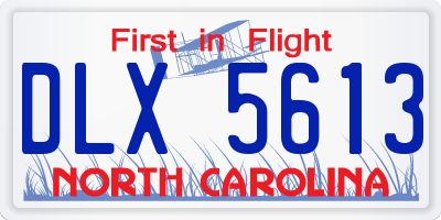 NC license plate DLX5613