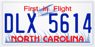 NC license plate DLX5614