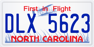 NC license plate DLX5623