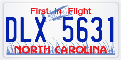 NC license plate DLX5631