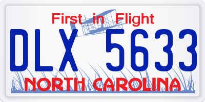 NC license plate DLX5633