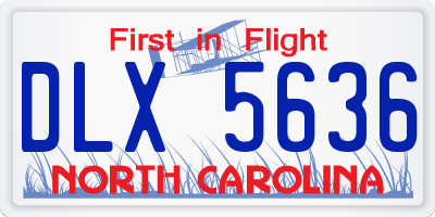 NC license plate DLX5636