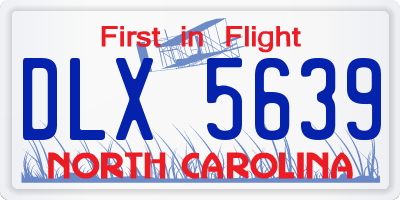NC license plate DLX5639