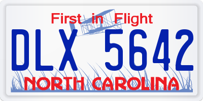 NC license plate DLX5642