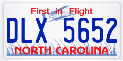 NC license plate DLX5652