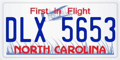 NC license plate DLX5653